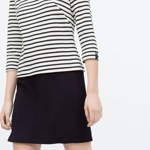NWT Zara Stylish Striped Dark Blue and White Dress
